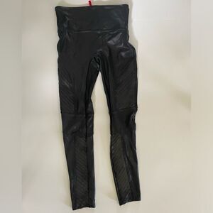 SPANX Faux Leather Black Leggings Size Small